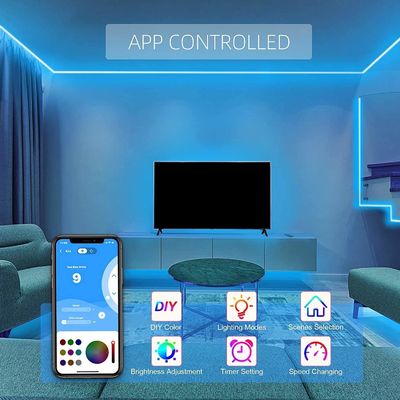 Music Ip65 APP Home Led Light Strip مرن مقاوم للماء Luces Rgb 5050 Kits