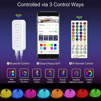 RGB 5V مقاوم للماء ذكي LED ضوء موسيقى LED إضاءة خلفية للتلفاز 5050 USB متغير اللون