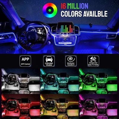 SMD 5050 RGB أضواء السيارة المعدلة مصباح LED للسيارة الداخلية الديكور جو ضوء