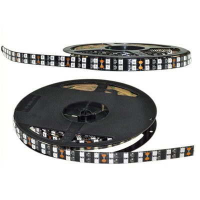 12 فولت أسود ثنائي الفينيل متعدد الكلور صف مزدوج 5050 LED قطاع 60 LEDs / M 120LED / M DC12V