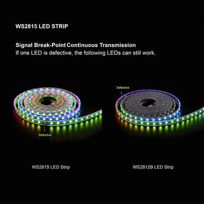 Ws2815 رقمي RGB Led قطاع فردي إشارات بيانات Daul القابلة للعنونة 60 LEDs 144 بكسل