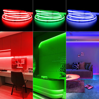 10mm 756LEDs / M Rgb Cob LED Strip Rgb 768Leds / M 24V Ip65 مقاوم للماء LED مرن