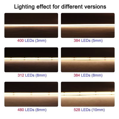 8mm 10mm 3000k الصمام الخفيفة المرنة LED COB CRI 90 الجليد الأحمر الأخضر الأصفر الدافئ البارد الأبيض