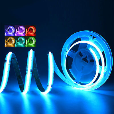 RGB COB مقاوم للماء LED شريط مرن يعمل بالبطارية Rgb بقيادة قطاع 10MM Ce