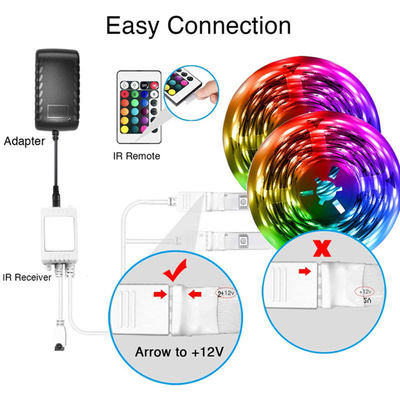 60 LEDs / M 5050 Rgb Smart LED Strip Lights 5m 10m 15m App Control Remote لغرفة النوم