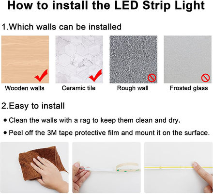 2023 COB LED Strip 480leds 2700K 3000K 4000K 6000K شريط مرن بدون نقاط