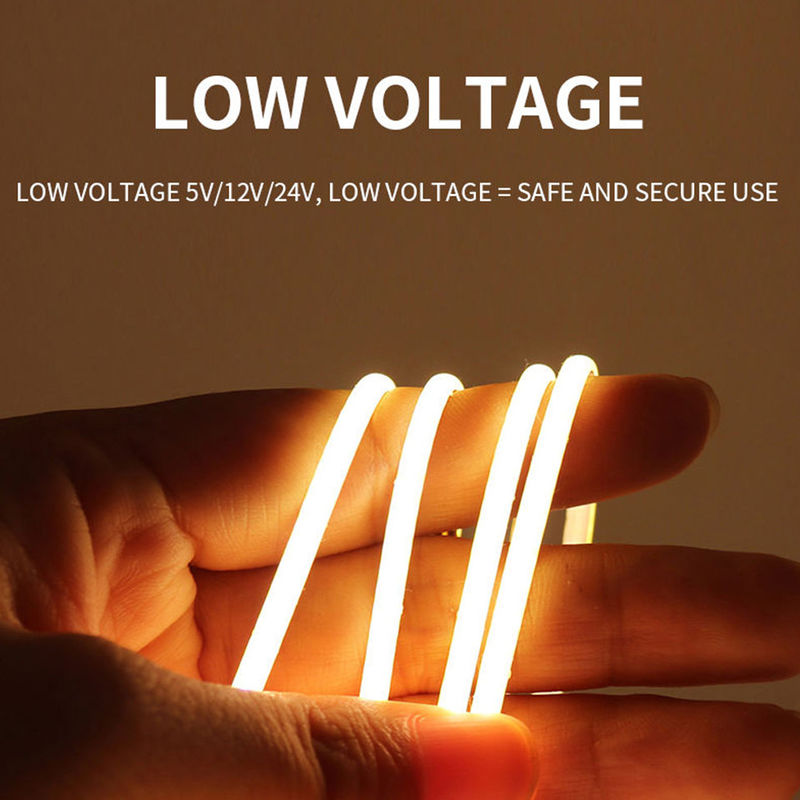 رقيقة جدا صغيرة COB LED قطاع 5 مللي متر Usb التلفزيون الخلفية 12 فولت رقيقة شرائط إضاءة LED