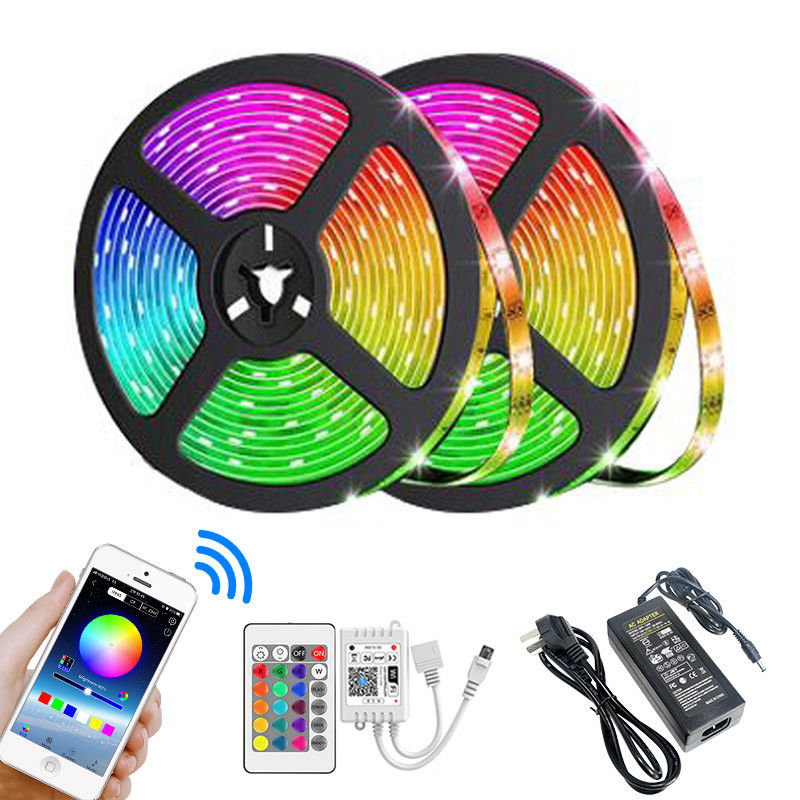 Smart CRESTIN 16.4ft RGB Music Sync مرن RGB Led قطاع أضواء WiFi APP
