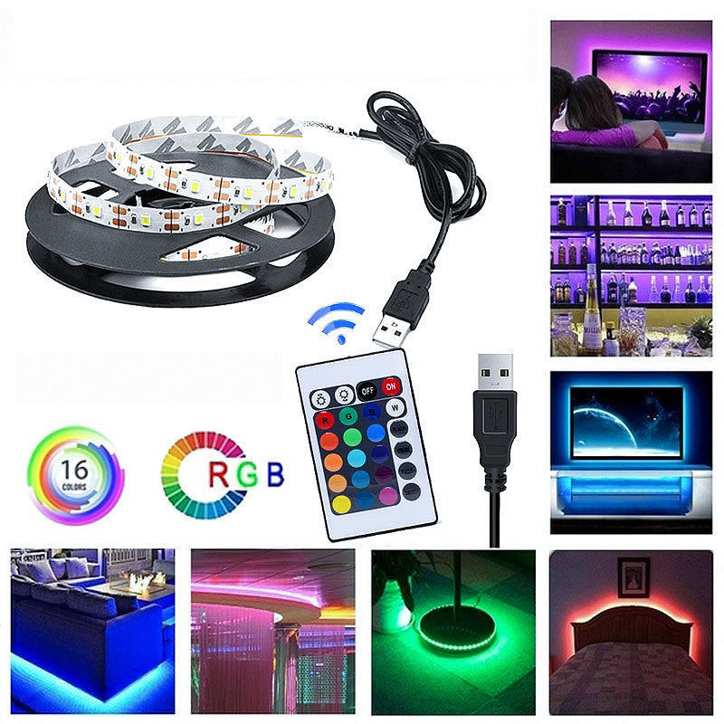 RGB 5V مقاوم للماء ذكي LED ضوء موسيقى LED إضاءة خلفية للتلفاز 5050 USB متغير اللون
