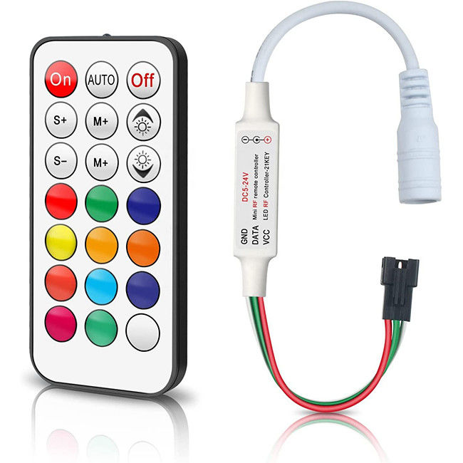 DC5 - 24V Mini 21Key LED وحدة تحكم في ضوء WS2811 WS2812B Dream Color Strip Lights