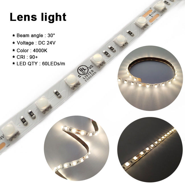 عدسة مرنة SMD 5050 Rgb Led Strip 60LEDs / M DC 24V للضوء المنزلي