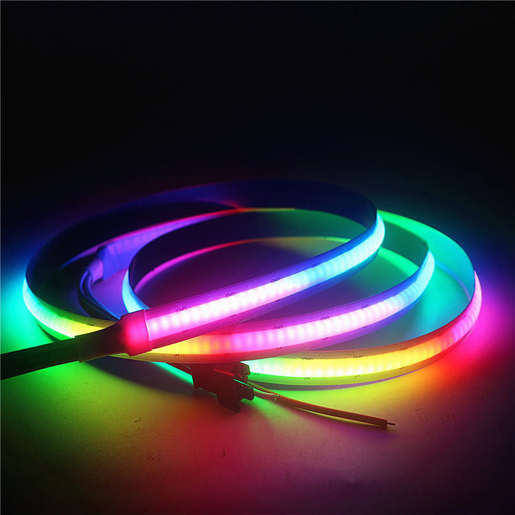 شريط إضاءة مزاج LED ذكي RGB Cob بدون نقاط شريط إضاءة ملون بالكامل 630LEDs / M.