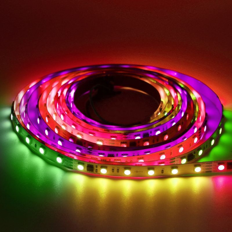 شريط إضاءة LED رقمي RGBIC 5050 SMD قابل للعنونة 60 مصباح / متر 24 فولت